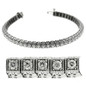 Milgrain Square Basket Round Cut Diamond Tennis Bracelet