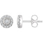 Milgrain Halo Round Cut Diamond Stud Earrings 0.40ct.tw