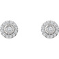 Milgrain Halo Round Cut Diamond Stud Earrings 0.40ct.tw