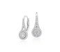 Spiral Design Halo Diamond Dangle Earrings 