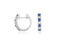 Petite Alternate Blue Sapphire And Diamond Hoop Earrings