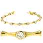 1.00ctw Two Tone Bezel Set Diamond Tennis Bracelet