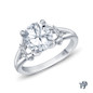 Dual Pave Bar Side Diamond Engagement Ring Semi Mount in 14k White Gold Top View