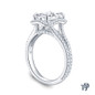 14KT White Gold Split Shank Halo Accent Diamond Engagement Ring 0.25ct Center Diamond Side View