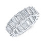 Full Eternity Emerald Cut Diamond Wedding Band Top