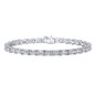 East West Set Emerald Cut Diamond Tennis Bracelet