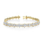 North South Set Mismatch size Marquise diamond bracelet Yellow gold