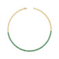 BEZELED EMERALS AND METAL LINK TENNIS NECKLACE 5CTW
