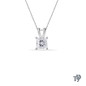 Four Prong V Bail Solitaire Princess Diamond Pendant Necklace