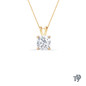 Four Prong V Bail Solitaire Cushion Diamond Pendant Necklace