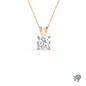 Four Prong V Bail Solitaire Cushion Diamond Pendant Necklace