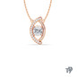 Eye Shaped Round Diamond Solitaire Pendant Necklace