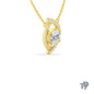 Eye Shaped Round Diamond Solitaire Pendant Necklace