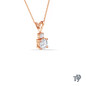 Solitaire Round Diamond Dangle Pendant Necklace