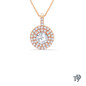 Double Halo Diamond Bail Solitaire Round Diamond Pendant Necklace