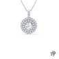 Double Halo Solitaire Round Diamond Pendant Necklace