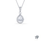 Pear Cut Halo Style Dangle Diamond Pendant Necklace