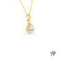 Pear Cut Halo Style Dangle Diamond Pendant Necklace