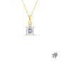 Solitaire Princess Diamond Dangle Pendant Necklace