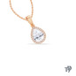 Pear Cut Halo Style Diamond Pendant Necklace