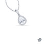 Pear Cut Halo Style Diamond Pendant Necklace