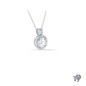 Halo Style V Diamond Bail Round Diamond Solitaire Pendant Necklace
