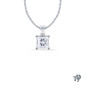 Four Prong Princess Cut Solitaire Diamond Pendant Necklace