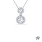 Dual Dangling Halo Style Round Diamond Pendant Necklace