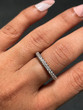 Three Sided Diamond Full Eternity Band with Side Blue Sapphire