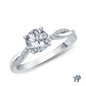 White Gold Twisted Vine Diamond Engagement Ring with Center Diamond Top View