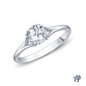 White Gold A Contemporary Interwine Ribbon Diamond Solitaire Ring with Center Diamond Top View
