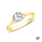 Yellow Gold A Contemporary Interwine Ribbon Diamond Solitaire Ring with Center Diamond Top View