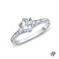 A Truly Vintage Hand Engraved Milgrain Engagement Setting with Center Diamond Top View White Gold