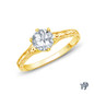 A Truly Vintage Hand Engraved Milgrain Engagement Setting with Center Diamond Top View Yellow Gold