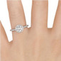 White Gold A Beautiful Halo Diamond Engagement Ring with Center Diamond Finger View