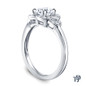 White Gold Floral Petal Design Diamond Engagement Ring with Center Diamond Side View