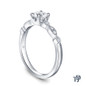 14K White Gold A Marquise Style Setting With Detailed Milgrain 0.25ct Center Diamond Side View