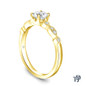 14K Yellow Gold Halo Accents With Intricate Milgrain Design Setting 0.25ct Center Diamond Side View