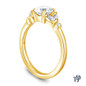 14K Yellow Gold Nature Inspired Leave Design Marquise and Round Side Stones Engagement Ring 0.25ct Center Diamond Side View