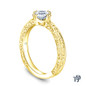14K Yellow Gold Tapered Double Prong Scroll Design Setting 0.25ct Center Diamond SideView
