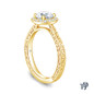 14K Yellow Gold Antique Scroll Halo Style Engagement Ring 0.25ct Center Diamond Side View