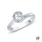 14K White Gold Cascade Waves Style Engagement Ring 0.25ct Center Diamond Side View