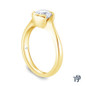 14K Yellow Gold Cascade Waves Style Engagement Ring 0.25ct Center Diamond Side View