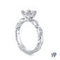 14K White Gold Unique Marquise Design Engagement Ring 0.25ct Center Diamond Side View