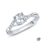 14K White Gold Delicate Tapered Pave Set Engagement Ring Semi Mount Top View