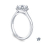 14K White Gold Flower Inspired Halo Accents Engagement Ring Semi Mount Side View
