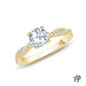 14K Yellow Gold Leaves Inspired Accent Diamond Engagement Ring Semi Mount Top View