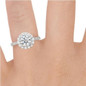 14K White Gold An Antique Scroll Design Three Stone Engagement Ring Semi Mount Finger View