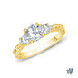 14K Yellow Gold Floral Petal Design Diamond Engagement Ring Semi Mount Top View