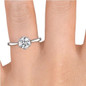 14K White Gold Tapered Style Baguette Side Stones Engagement Ring Semi Mount Finger View